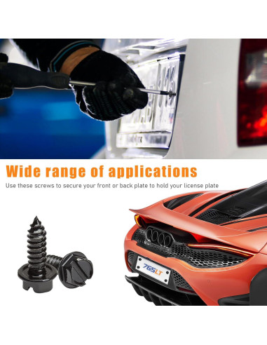 Kit de Tornillos Autoperforantes Ohleats para Placa de Matrícula 8 PCS