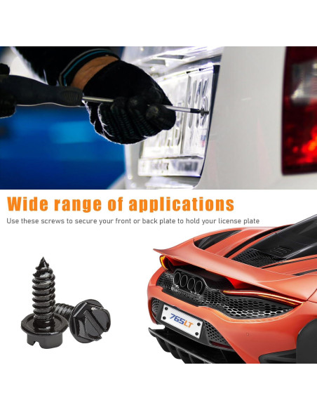 Kit de Tornillos Autoperforantes Ohleats para Placa de Matrícula 8 PCS