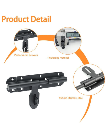 Pestillo de Puerta Alise MCX1000B-6C Acero Inoxidable 15.24 cm