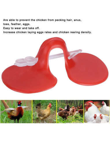 500 Gafas Anti-Picoteo para Pollos ChengyuWei 5x2.3cm