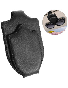 Soporte de Gafas de Sol AMVOYOA para Visera de Coche Negro 2