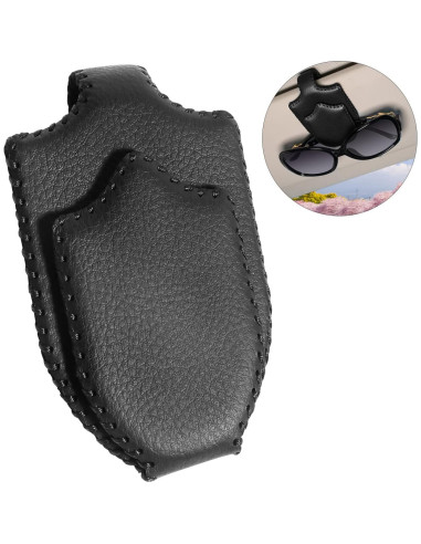 Soporte de Gafas de Sol AMVOYOA para Visera de Coche Negro