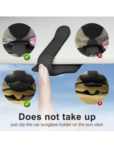 Soporte de Gafas de Sol AMVOYOA para Visera de Coche Negro