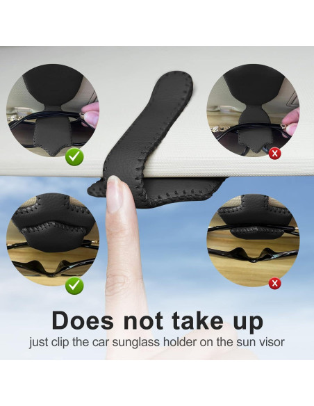 Soporte de Gafas de Sol AMVOYOA para Visera de Coche Negro