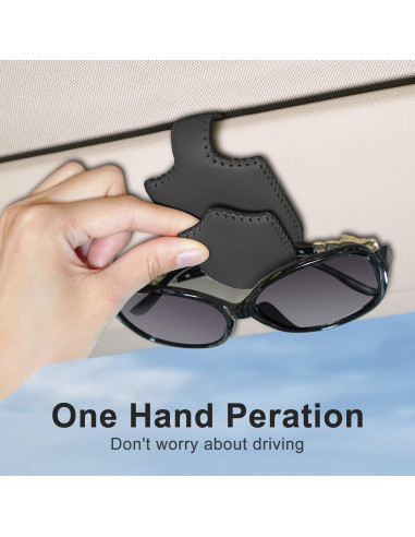 Soporte de Gafas de Sol AMVOYOA para Visera de Coche Negro