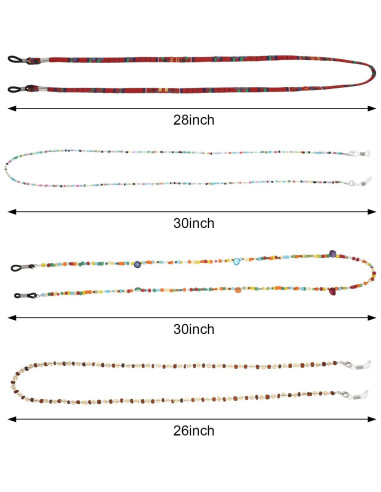 Cadenas de Gafas Elegantes Boao - 10 Piezas con Perlas y Ganchos