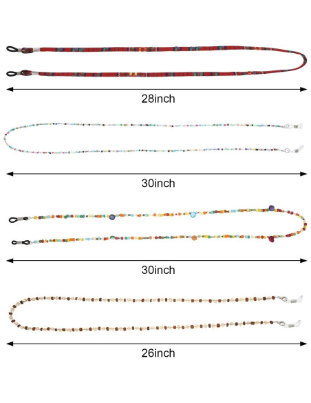 Cadenas de Gafas Elegantes Boao - 10 Piezas con Perlas y Ganchos