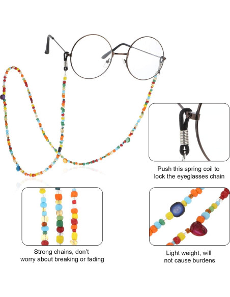 Cadenas de Gafas Elegantes Boao - 10 Piezas con Perlas y Ganchos