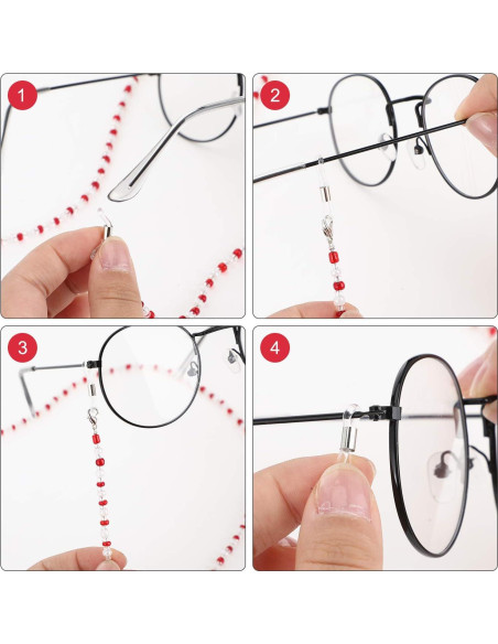 Cadenas de Gafas Elegantes Boao - 10 Piezas con Perlas y Ganchos