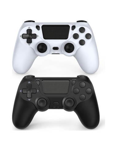 Controlador Inalámbrico Wuthur 2 Pack para PS4/Pro/Slim - Negro y Blanco