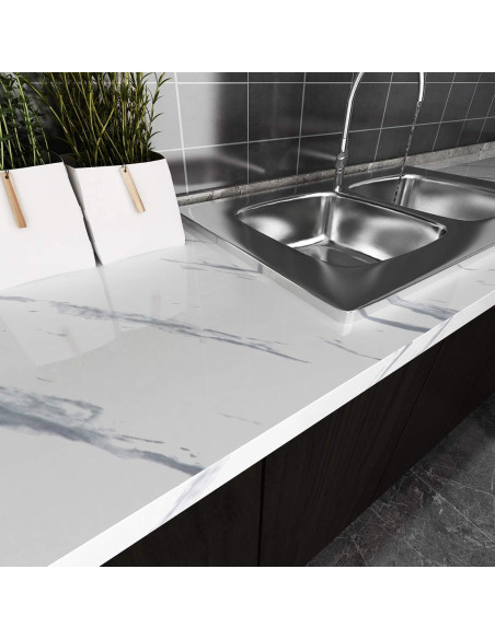 Papel Contacto Autoadhesivo Livelynine Mármol Blanco 40x200cm