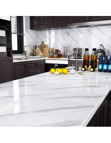 Papel Contacto Autoadhesivo Livelynine Mármol Blanco 40x200cm