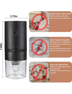 Molinillo de Café Eléctrico Portátil MOSYONE - Compacto y Versátil 2