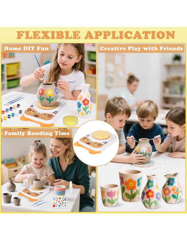 Torno de Alfarería Eléctrico YOOIU PW-001T para Niños 6+