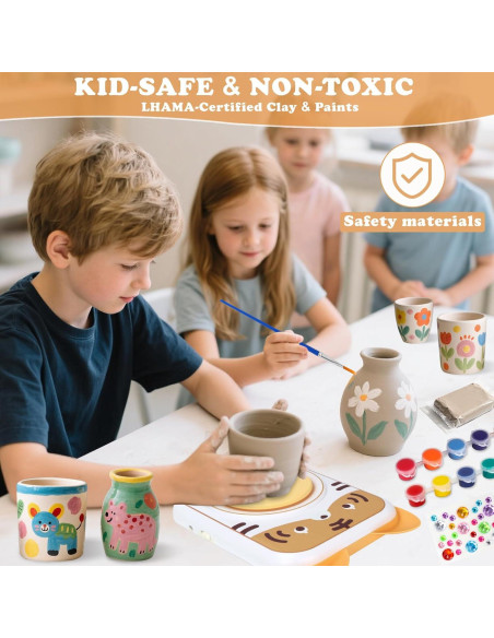 Torno de Alfarería Eléctrico YOOIU PW-001T para Niños 6+