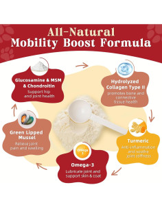 Suplemento Articular para Perros ZEBORA 270g - Glucosamina, Omega-3 2