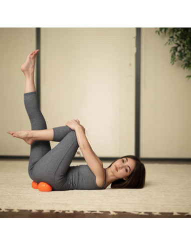 Bola de Masaje Suave CLQPY 10.16 cm Dureza Ajustable Naranja