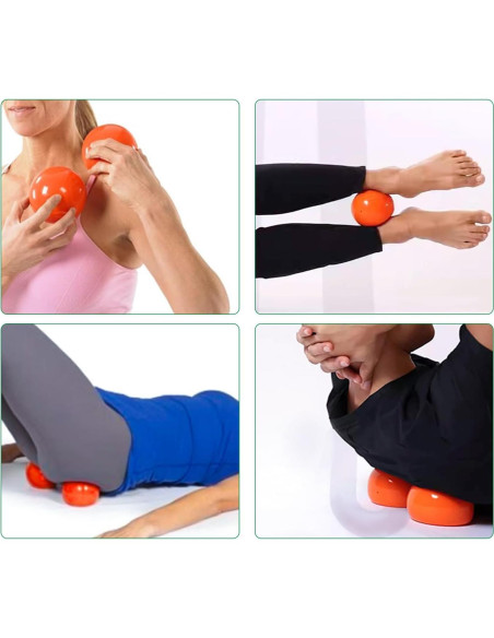 Bola de Masaje Suave CLQPY 10.16 cm Dureza Ajustable Naranja