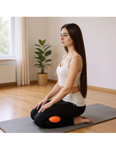 Bola de Masaje Suave CLQPY 10.16 cm Dureza Ajustable Naranja