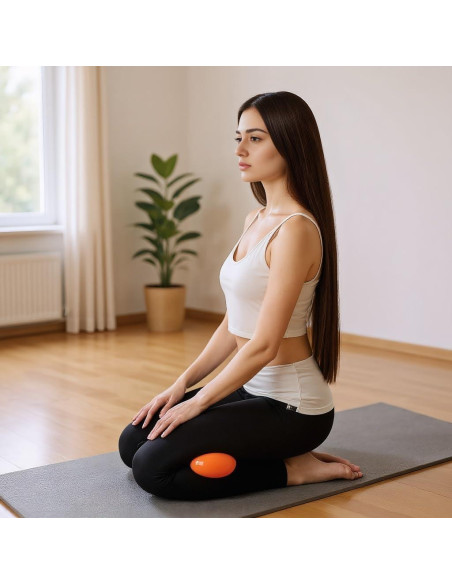 Bola de Masaje Suave CLQPY 10.16 cm Dureza Ajustable Naranja