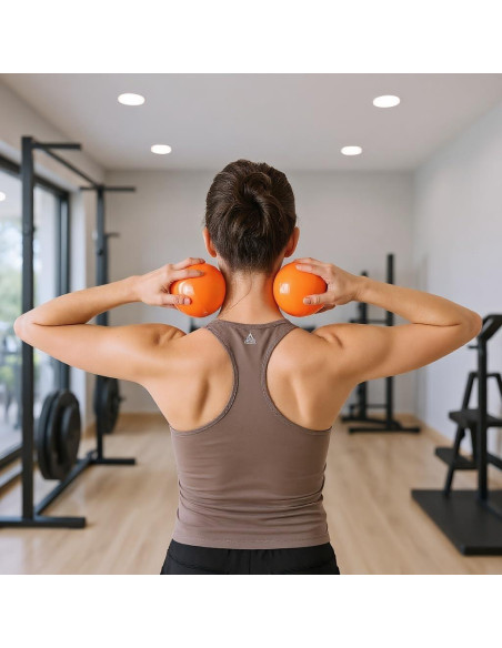 Bola de Masaje Suave CLQPY 10.16 cm Dureza Ajustable Naranja