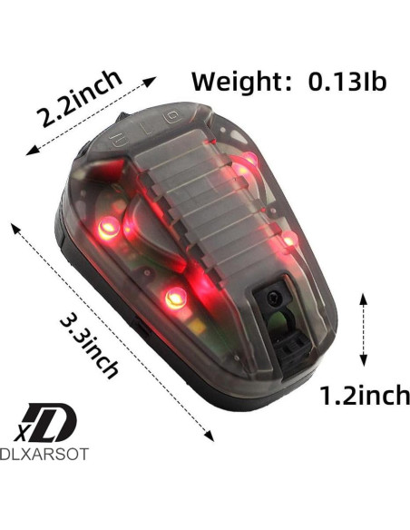 Luz de señal LED para casco táctico DLXARSOT roja