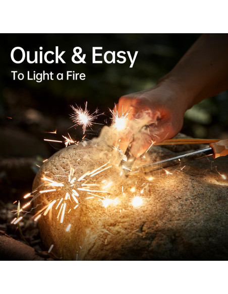 Encendedor de Fuego Ferro Rod Smalldu con Yesca y Mango de Madera