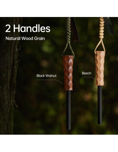 Encendedor de Fuego Ferro Rod Smalldu con Yesca y Mango de Madera