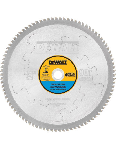Hoja de Sierra DeWalt DW7749 35.56 cm 90 Dientes Acero Inoxidable