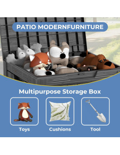 Caja de Almacenamiento Exterior Yardgrace 30 Galones Negra 2