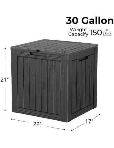 Caja de Almacenamiento Exterior Yardgrace 30 Galones Negra
