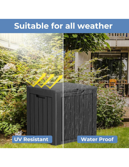 Caja de Almacenamiento Exterior Yardgrace 30 Galones Negra