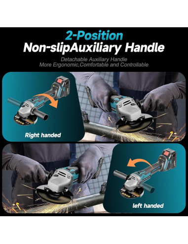 Amoladora Angular Inalámbrica Aslsouti 18V 5" 9000 RPM