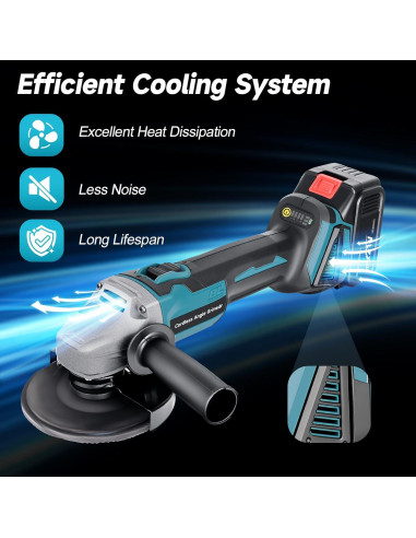 Amoladora Angular Inalámbrica Aslsouti 18V 5" 9000 RPM