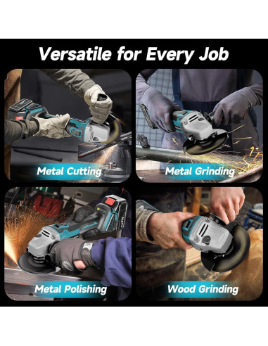 Amoladora Angular Inalámbrica Aslsouti 18V 5" 9000 RPM