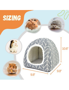 Cama Escondite TiereCare para Cobayas y Animales Pequeños - Gris 2