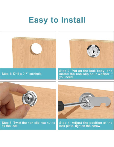 Cerradura de Cam Pertinel 1-1/8" con Llave Igualada 2 Pcs