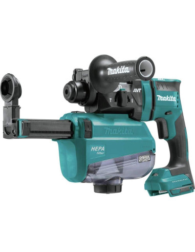 Martillo Rotativo Inalámbrico Makita XRH12ZW 18V con Extractor HEPA