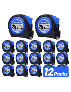 Cinta Métrica Retráctil 25 pies YesBes - Paquete de 12