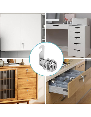 Cerradura de Cam Pertinel 1-1/8" con Llave Igualada 2 Pcs