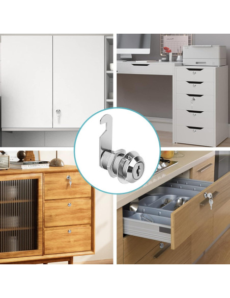 Cerradura de Cam Pertinel 1-1/8" con Llave Igualada 2 Pcs