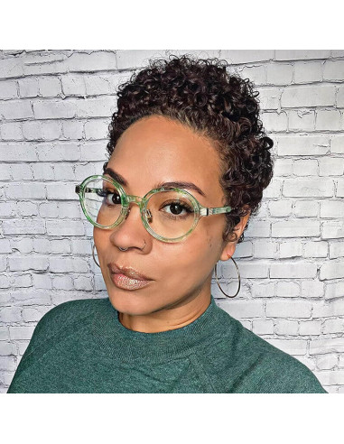 Gafas de lectura TR90 redondas Zeelool sin prescripción Floral Verde