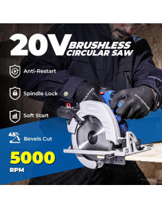 Sierra Circular Inalámbrica Dong Cheng 185mm 850W 5000RPM 2