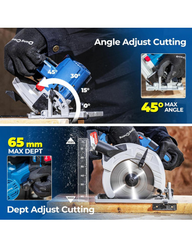 Sierra Circular Inalámbrica Dong Cheng 185mm 850W 5000RPM