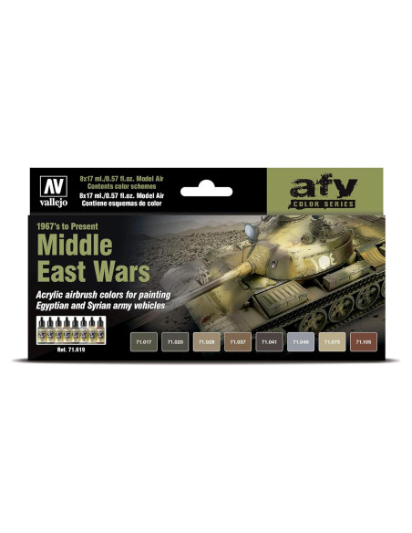 Set de Pintura Acrílica Vallejo 8 Botellas 17 ml Guerras Medio Oriente