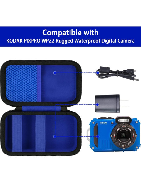 Funda Dura Impermeable KODAK para Cámara Digital WPZ2 Azul