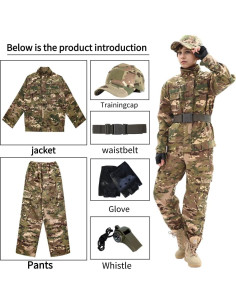 Ropa Táctica para Niños Camuflaje Militar - Uniforme Completo 2