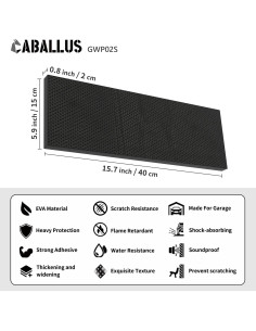 Protector de Pared de Garaje Caballus GWP02S 2-Pack Negro 2