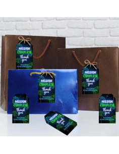 Etiquetas de Agradecimiento Laser Tag Fangleland 50 Unidades Azul 2