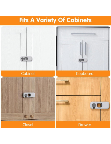 Cerraduras de Seguridad para Gabinetes Dorabaliy - 8 Unidades